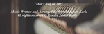 Don't Rag on Me - Ronald Karle Music Composer and Arranger